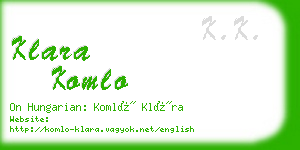 klara komlo business card